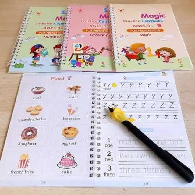 Magic Practice Copybook — Reusable Handwriting & Tracing Book Set for Kids